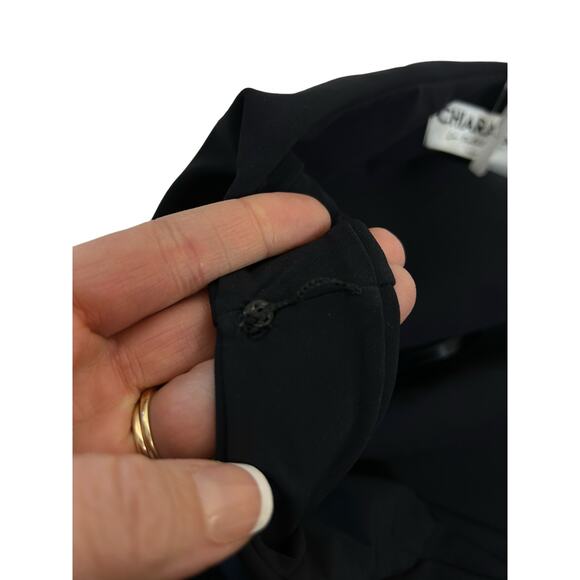 Chiara Boni Mini Dress Size 8 Black Cocktail Retro A-Line Rigmore Illusion Italy - Picture 7 of 10